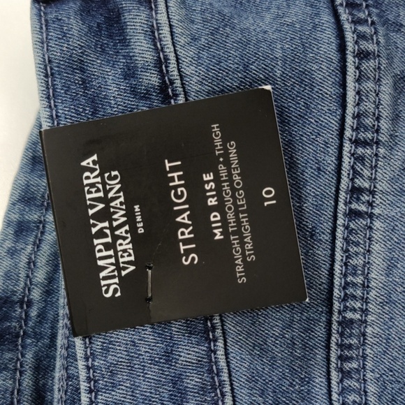 SIMPLY Vera Vera Wang Mid-Rise Straight Leg Jeans, Size 10 - Picture 12 of 14